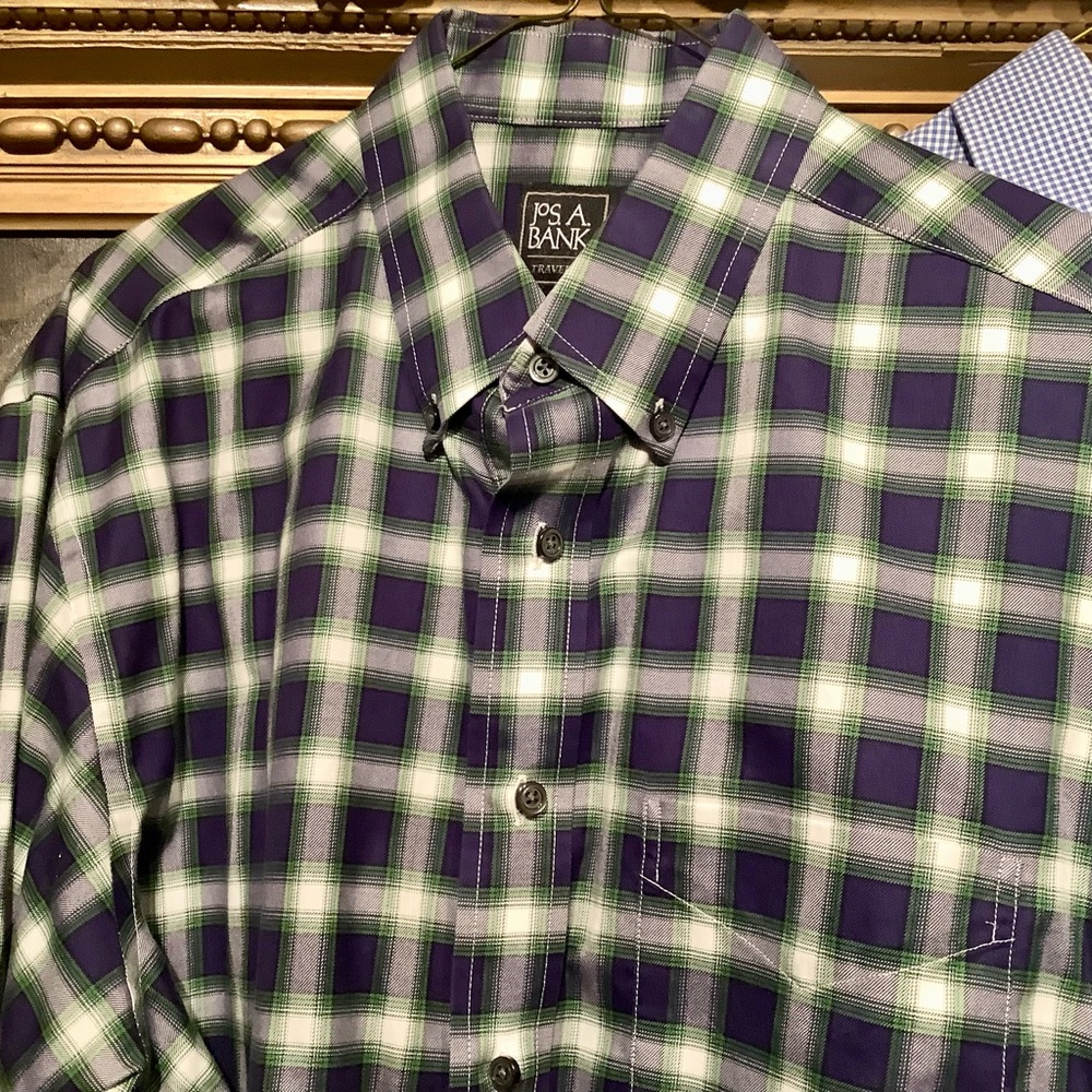 Trio of Jos A Bank Men's Travelers Collection Button Dress Shirts Sz L - Picture 3 of 7